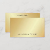 Custom Gold Look Minimalist Trendy Template Luxury Business Card (Front/Back)