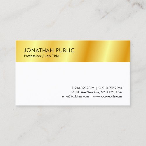 Custom Gold Look Modern Simple Template Business Card