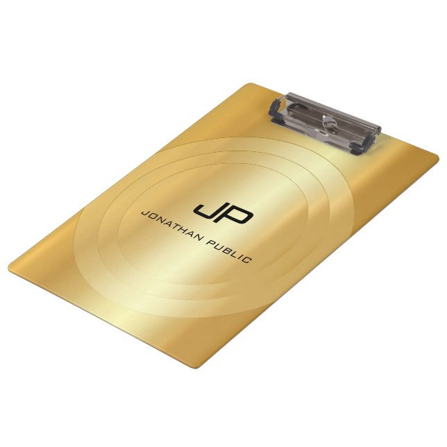 Custom Gold Look Monogram Elegant Template Classic Clipboard (Angled)