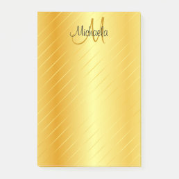 Custom Gold Look Monogram Modern Elegant Post-it Notes