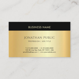 Custom Gold Look Personalized Minimalist Template Business Card