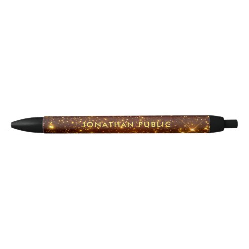 Custom Gold Look Template Custom Name Text Black Ink Pen