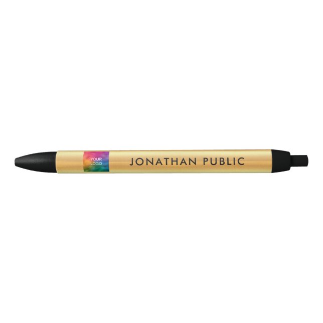 Custom Gold Look Template Your Name Business Logo Pen (Front)