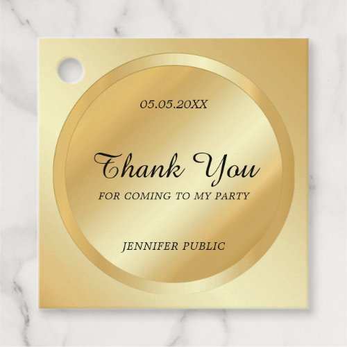 Custom Gold Look Thank You Hand Script Template Favor Tags