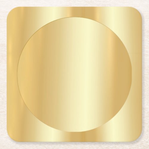 Custom Gold Look Trendy Modern Blank Template Square Paper Coaster