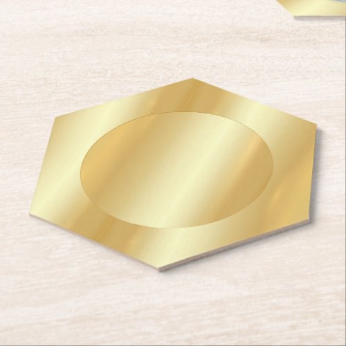 Custom Gold Look Trendy Stylish Blank Template Paper Coaster