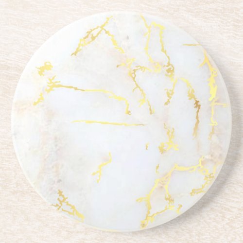 Custom Gold Marble Elegant Trendy Template Coaster