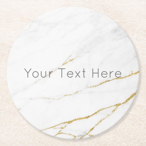Custom Gold Marble Round Paper Coaster
