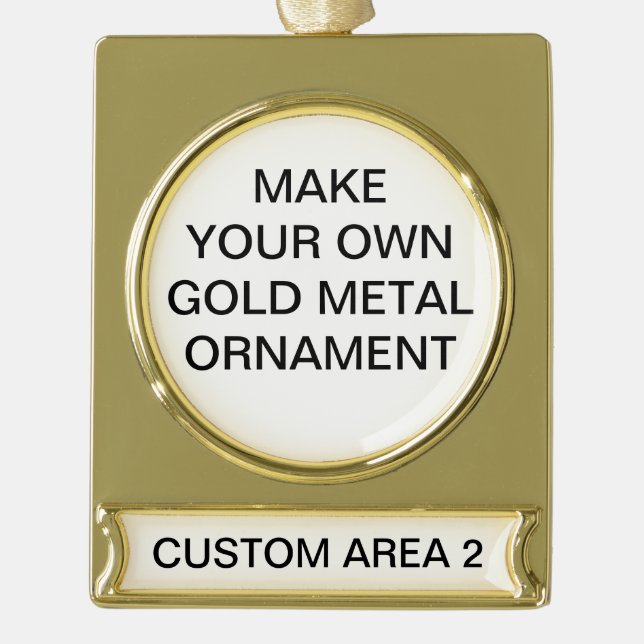 Custom Gold Metal Christmas Tree Ornament (Front)