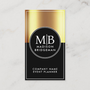 Custom Gold Metallic Event Planner Business Card