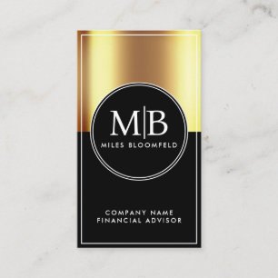 Custom Gold Metallic Financial Advisor Professiona Business Card