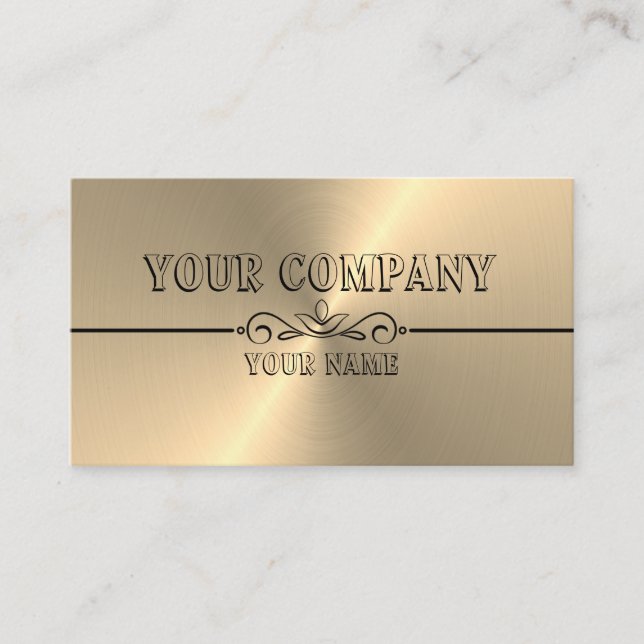 Custom Gold Metallic Finish Business Card (Front)