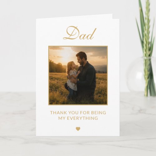 Custom Gold Minimal Father’s Day Photo Card
