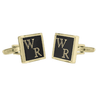 Custom Gold Monogram Cufflinks