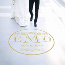 Custom Gold Monogram Elegant Wedding  Floor Decals