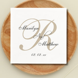 Custom Gold Monogram Elegant Wedding Napkins