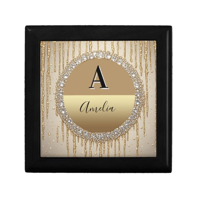 Custom Gold Monogram Gift For Wedding And Events Box (Front)