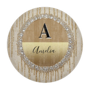 Custom Gold Monogram Gift For Wedding And Events Cutting Board