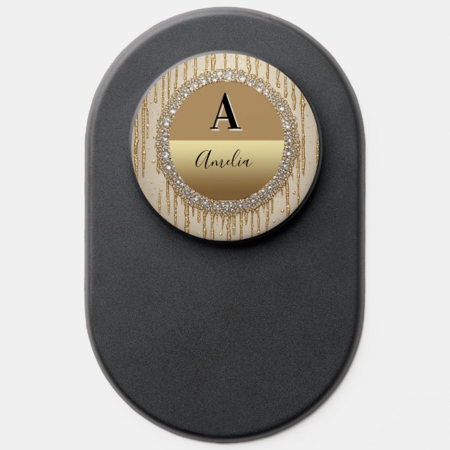 Custom Gold Monogram Gift For Wedding And Events PopSocket (Popsocket)