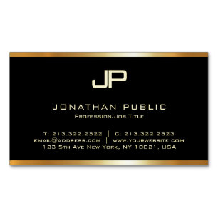 Custom Gold Monogram Modern Template Luxurious Business Card Magnet