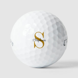 Custom Gold Monogram Name Initial  Golf Ball