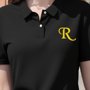 Custom Gold Monogram Polo Shirt for Her Mom Women