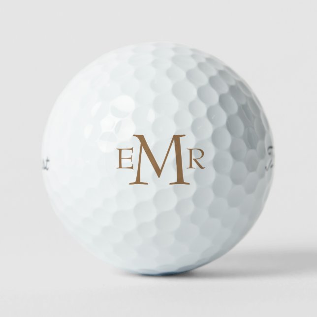 Custom Gold Monogram Titleist VI Golf Balls (Front)