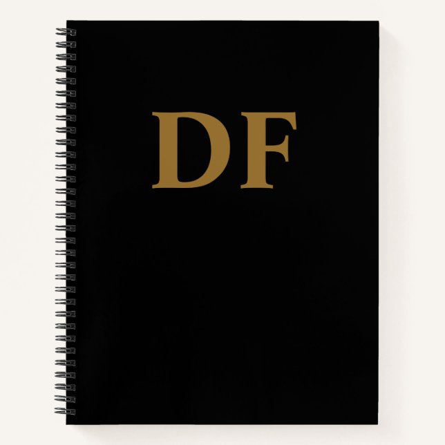 Custom Gold Monogrammed Notebook (Front)