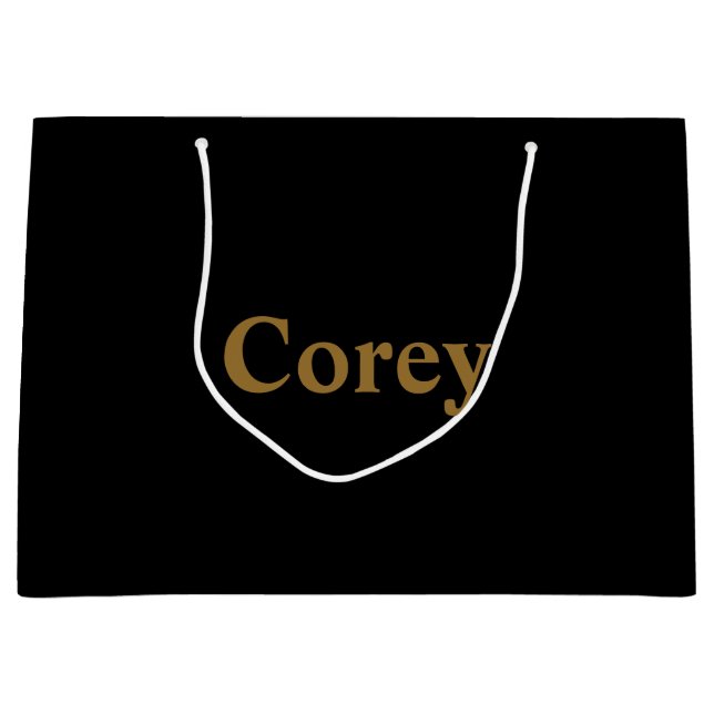 Custom Gold Name Large Gift Bag (Front)