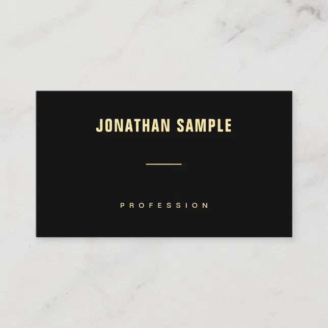 Custom Gold Name Text Simple Template Modern Business Card | Zazzle