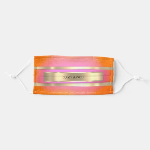 Custom Gold Orange Stripes Lines Color Therapy Adult Cloth Face Mask