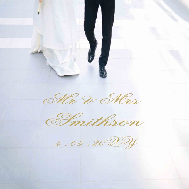 Custom Gold Personalized Elegant Wedding Dance Floor Decals (Wedding)