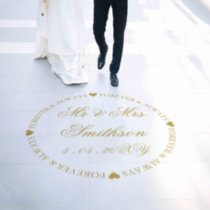 Custom Gold Personalized Elegant Wedding   Floor Decals