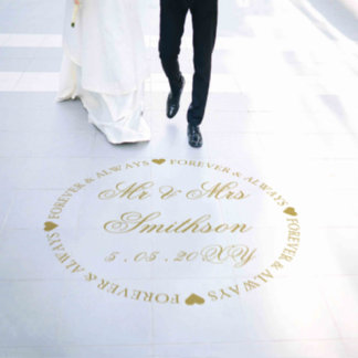 Custom Gold Personalized Elegant Wedding Floor Decals