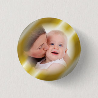 Custom Gold Photo Frame Button