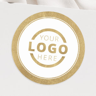 Custom Gold Promotional Business Logo Branded Classic Round Sticker