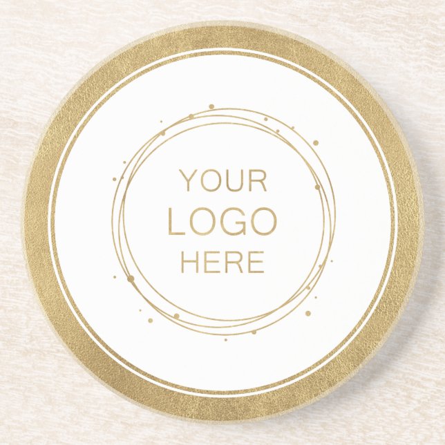 Custom Gold Promotional Business Logo Branded Coaster (Front)