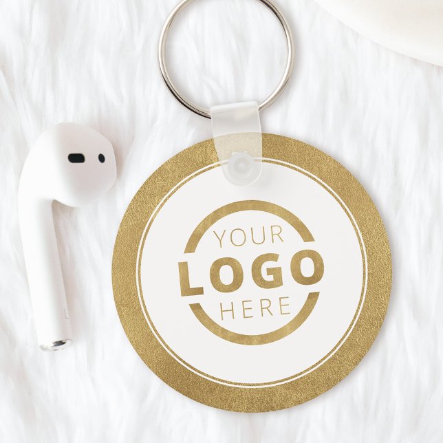 Custom Gold Promotional Business Logo Branded Keychain (Creator Uploaded)