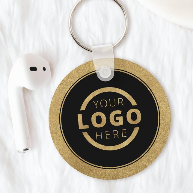 Custom Gold Promotional Business Logo Branded Keychain (Creator Uploaded)