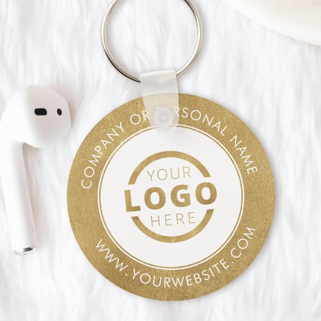 Custom Gold Promotional Business Logo Branded Keychain (Creator Uploaded)