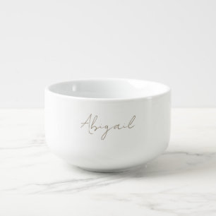Custom Gold Script Name Bowl