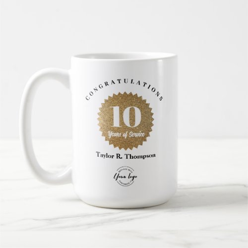 Custom Gold seal 10 years of Service Employe Award