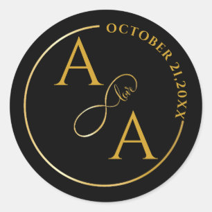 Custom gold Sticker for wedding infinity love