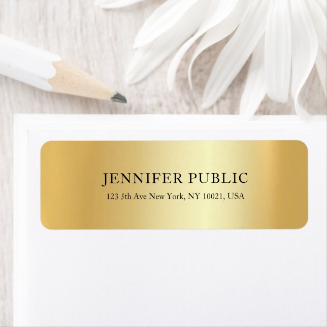 Custom Gold Template Luxurious Return Address Label (Insitu)