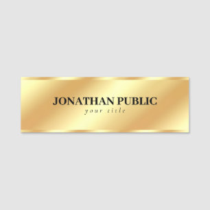 Custom Gold Template Professional Modern Elegant Name Tag