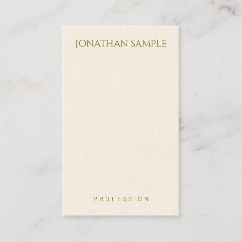 Custom Gold Text Elegant Modern Template Vertical Business Card