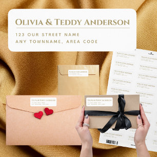 Custom GOLD Text Elegant Simple Return Address Label