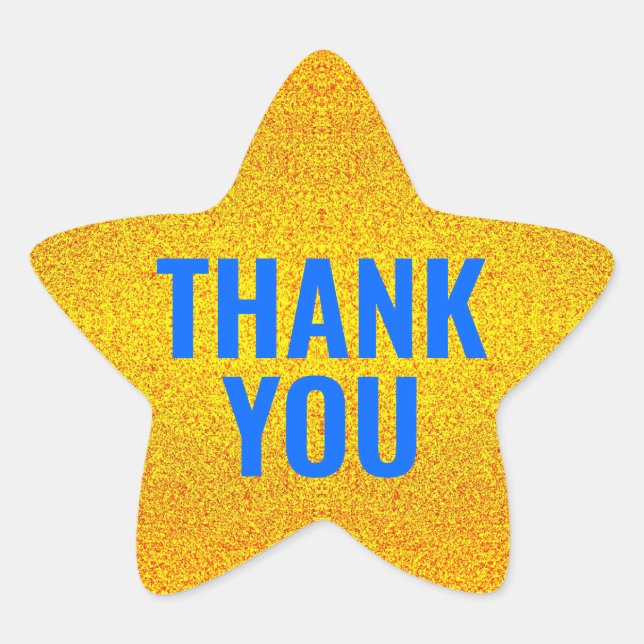 Custom Gold Thank You Star Sticker (Front)