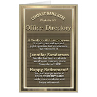 Custom Gold Vintage Retirement Sign Card