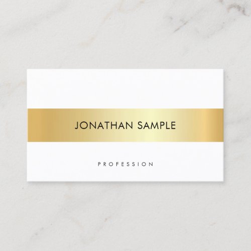 Custom Gold White Elegant Modern Simple Template Business Card
